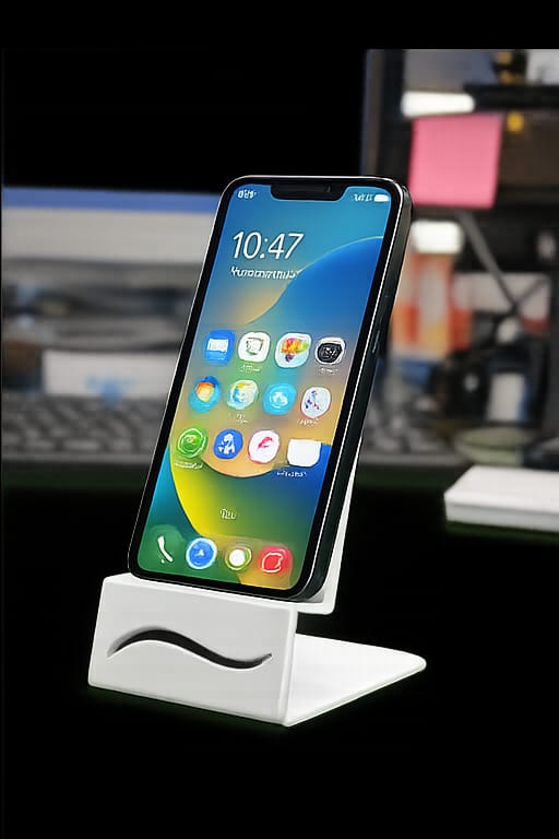 Portasmartphone in metallo bianco